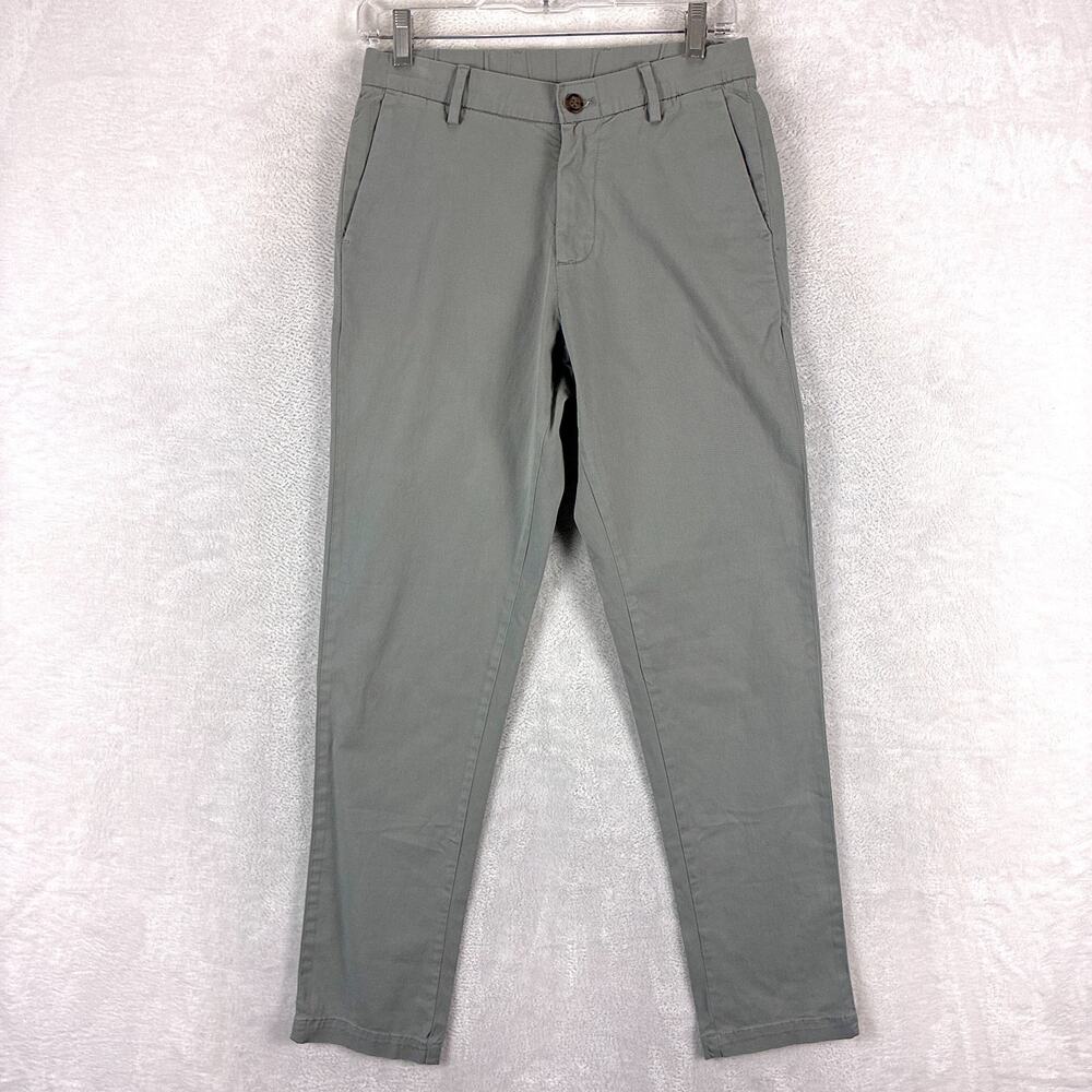 Bear Bottom Pants Mens S Gray Pull On Elastic Waist Chino Stretch Preppy Classic